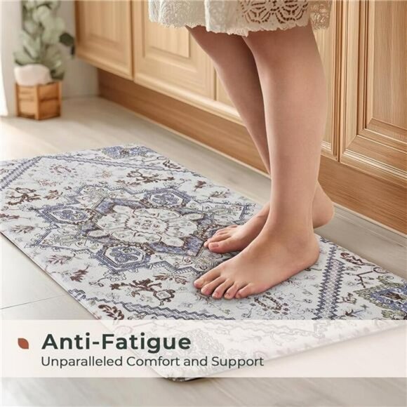 Anti Fatigue Kitchen Mats Set Boho Cushioned Waterproof Non Slip Floor Rugs - Picture 3 of 8